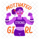 Motivated Girl Strong Confident Icon