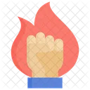 Motivation Hand Fire Icon