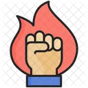 Motivation Hand Fire Icon