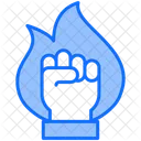 Motivation Hand Fire Icon