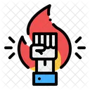 Motivation Fire Hand Icon