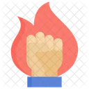 Motivation Hand Fire Icon