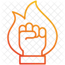 Motivation Hand Fire Icon