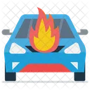 Motor de coche ardiendo  Icono