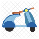 Motorcycle Scooter Blue Moped Icon