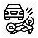 Motorcycle Car Accident  Icon