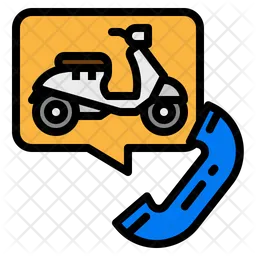 Motorcycle Rental Call  Icon