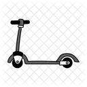 Black Monochrome Scooter Illustration Motorized Scooter Electric Scooter Icon
