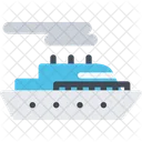 Motorschiff Flusstransport Flussstrassenbahn Symbol