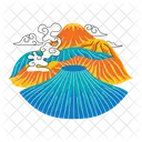 Mount Bromo Volcano Landscape Icon