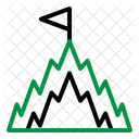 山、旗、ゴール アイコン