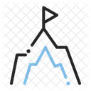 山、頂上、旗 アイコン