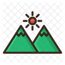 Mountain Forest Sun Icon