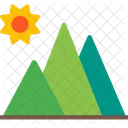 Mountain Landscape Sun Icon