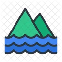 Mountain Sea Island Icon