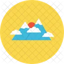 Mountain Trekking Cloud Icon