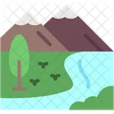 Mountain Lake Nature Icon