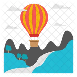 Mountain balloon landscape  Icon