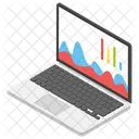 Mountain Chart Web Analytics Online Statics Icon