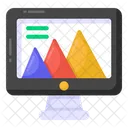 Data Analytics Online Analytics Mountain Chart Icon