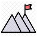 Mountain Flag Success Flag Icon
