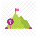 Mountain Flag Success Flag Icon