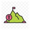 Mountain Flag Success Flag Icon
