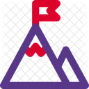 Mountain Flag Success Goal Icon