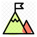 Mountain Flag Success Goal Icon