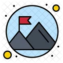 Mountain Flag Mountain Peak Success Flag Icon