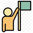 Mountain Flag Success Flag Icon