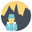 Mountain Hiker Hiking Icon