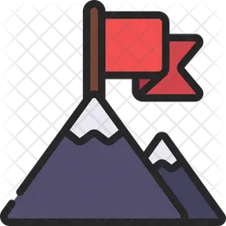 Mountain Milestones Icon - Download in Colored Outline Style