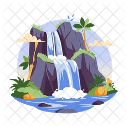 Mountain waterfall  Icon