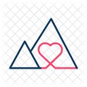 Mountain With Heart Love For Adventure Passion Icon
