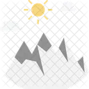 Mountains Hills Sun Icon