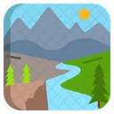 Mountains Mountain And River Mountain River Icon