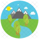Mountains Sunrise Sun Icon