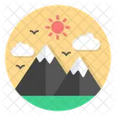 Mountains Peak Scenery Icon