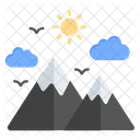 Mountains Peak Scenery Icon