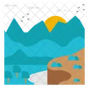 Mountains Landscape Scenery Landform Icon