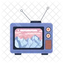 Mountains rocky on 1980s tv  Icon