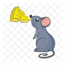 Mouse grey with cheese  Icon