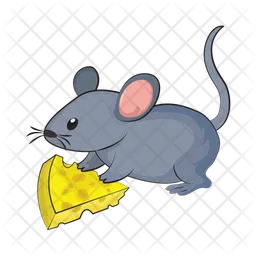 Mouse grey with cheese  Icon