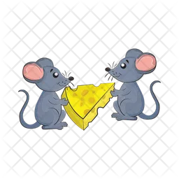 Mouse grey with cheese  Icon