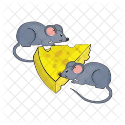 Mouse grey with cheese  Icon
