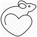 Mouse Love Animal Line Style Icon Icon