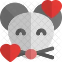 Mouse Smiling With Hearts  Icon