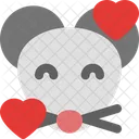 Mouse Smiling With Hearts Icon