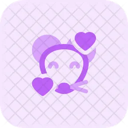 Mouse Smiling With Hearts Emoji Icon